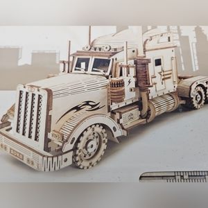 ROKR Heavy Truck 286 Piece Wooden Puzzle Semi Big Rig Long Haul Trucker No Glue